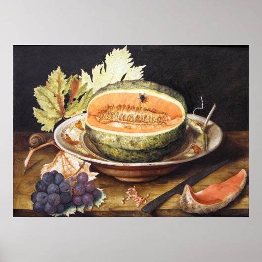 ガルゾニ – ブドウとカタツムリの静物生活1642 ポスター (正面)