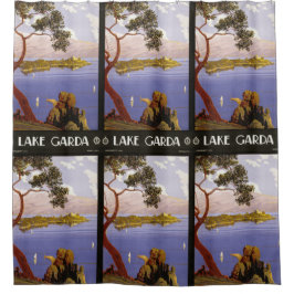 ガルダレイクイタリアヴィンテージトラベルシャワーカーテン シャワーカーテン