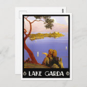 ガルダ湖イタリアのヴィンテージ旅行 ポストカード (正面/裏面)