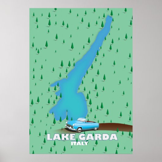 ガルダ湖イタリア旅行ポスターマップ ポスター (正面)