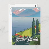 ガルダ湖イタリア旅行ポスター ポストカード (正面/裏面)