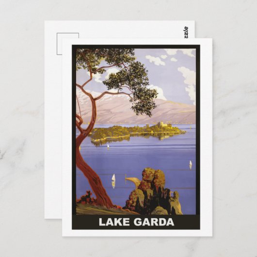 ガルダ湖,イタリア,ヴィンテージ旅行はがき ポストカード (正面/裏面)