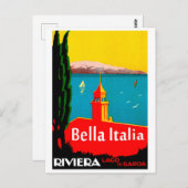 ガルダ湖,イタリア, rivieraイタリアン,ヴィンテージ旅行 ポストカード (正面/裏面)