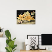 ガルツォーニ - カボチャの花とつるの静物画 ポスター (ホームオフィス)