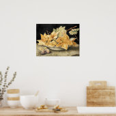 ガルツォーニ - カボチャの花とつるの静物画 ポスター (キッチン)