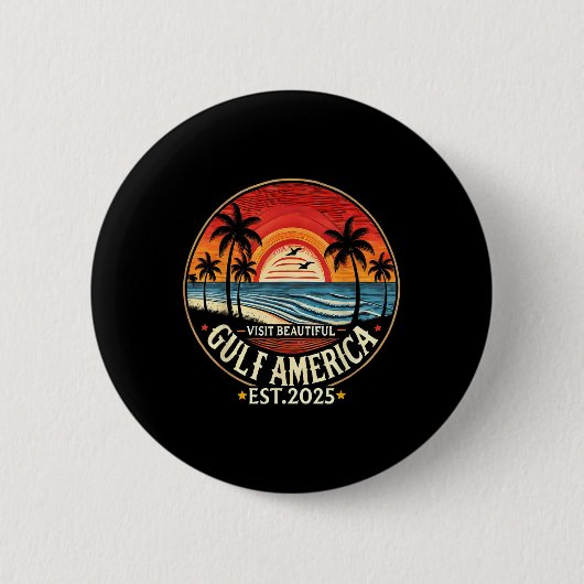 ガルフアメリカおもしろいトランプの名称変更 缶バッジ (正面)