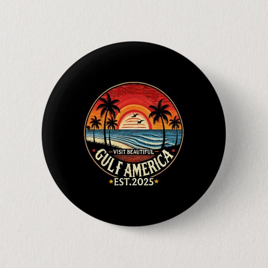 ガルフアメリカおもしろいトランプの名称変更 缶バッジ (正面)