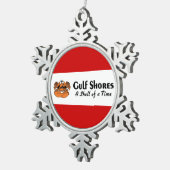 ガルフショアーズアラバマカニ スノーフレークピューターオーナメント (右)