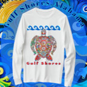 ガルフショアーズアラバマカラフルモザイクウミガメ Tシャツ