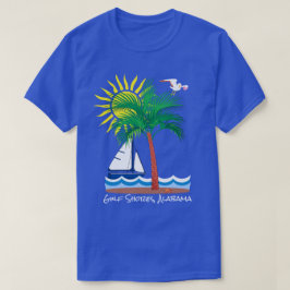 ガルフショアーズアラバマセイボートアンドサンおもしろい Tシャツ