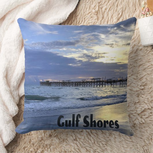 ガルフショアーズアラバマビーチサンライズピア クッション (ブランケット)