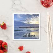 ガルフショアーズアラバマビーチサンライズピア スタンダードカクテルナプキン (インサイチュ)