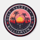 ガルフショアーズアラバマレトロサンセットデミディーズ80s マグネット (正面)