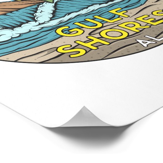 ガルフショアーズアラバマヴィンテージ ポスター (角)