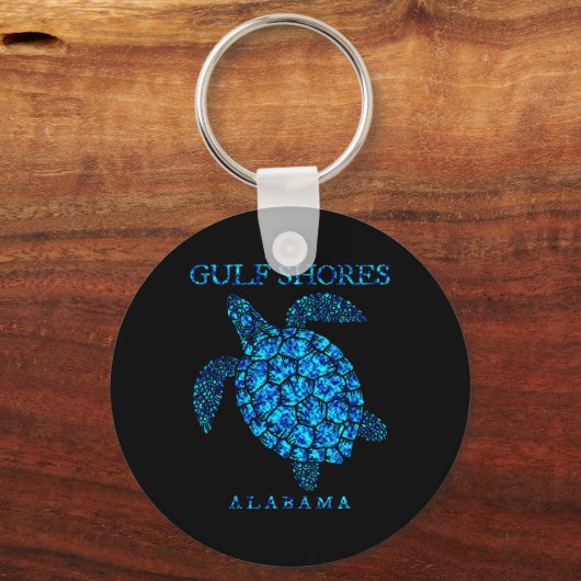 ガルフショアーズアラビマサミナウミガメ男の子女の子 キーホルダー (正面)