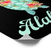 ガルフショアーズアラビマシータートルファミリーバケーションマット ポスター (角)