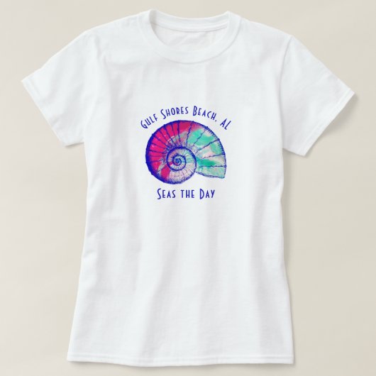 ガルフショアーズビーチアラバマシーシェルTシャツ Tシャツ (デザイン正面)