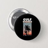 ガルフショアーズ – Alabama Summer Palm Vacation Usa 缶バッジ (正面&裏面)