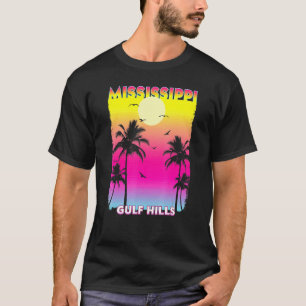 ガルフヒルズミシシッピーMs夏のヴィンテージ夕日 Tシャツ