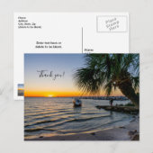 ガルフブリージー フロリダ 夕焼け 感謝 ポストカード (正面/裏面)