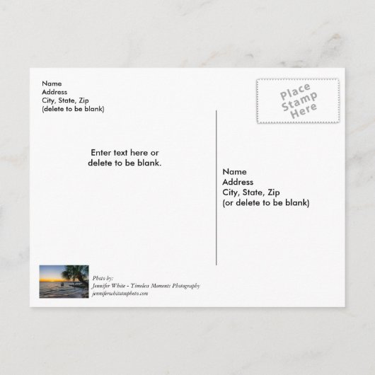 ガルフブリーズフロリダサンセットありがとうはがき ポストカード (裏面)