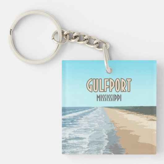 ガルフポートミシシッピビーチ キーホルダー (正面)