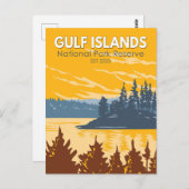 ガルフ諸島国立公園保護区カナダヴィンテージ ポストカード (正面/裏面)