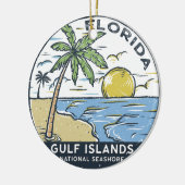 ガルフ諸島国立海岸フロリダヴィンテージ セラミックオーナメント (左)
