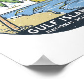 ガルフ諸島国立海岸フロリダヴィンテージ ポスター (角)