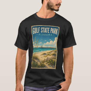 ガルフ・ステート・パーク アラバマ イラスト 旅行アート Tシャツ