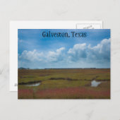 ガルベストンの列車とマーシュ、テキサス州はがき ポストカード (正面/裏面)