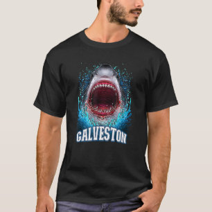 ガルベストンテキサス州バケーション素晴らしホワイトシャークビーチT Tシャツ