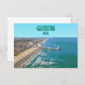 ガルベストンテキサス州ピアショアヴィンテージフラットカード (正面/裏面)