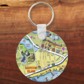 ガルベストンテキサス州漫画の地図 キーホルダー (正面)