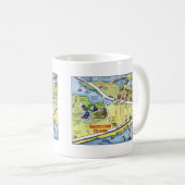 ガルベストンテキサス州漫画の地図 コーヒーマグカップ (正面右)