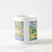 ガルベストンテキサス州漫画の地図 コーヒーマグカップ (中央)