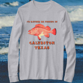 ガルベストンテキサス州I'd Bee魚釣り長袖 Tシャツ