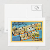 ガルベストンビーチテキサス州TXヴィンテージトラベル土産 ポストカード (正面/裏面)