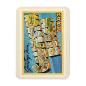 ガルベストンビーチテキサス州TXヴィンテージトラベル土産 マグネット (縦)