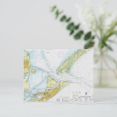 ガルベストンベイとテキサス州シティハーバーのチャート ポストカード (スタンド正面)