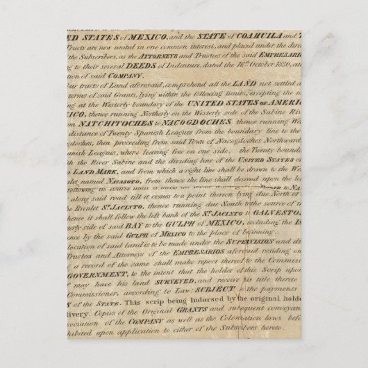 ガルベストンベイとテキサス州ランド ポストカード (正面)