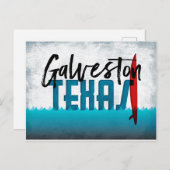 ガルベストンポストカードテキサス州サーフボード ポストカード (正面/裏面)