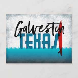 ガルベストンポストカードテキサス州サーフボード ポストカード