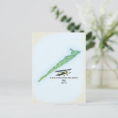 ガルベストン島テキサス州の米国の地図 ポストカード (スタンド正面)