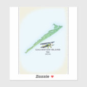 ガルベストン島 テキサス州 アメリカ地図 シール (シート)
