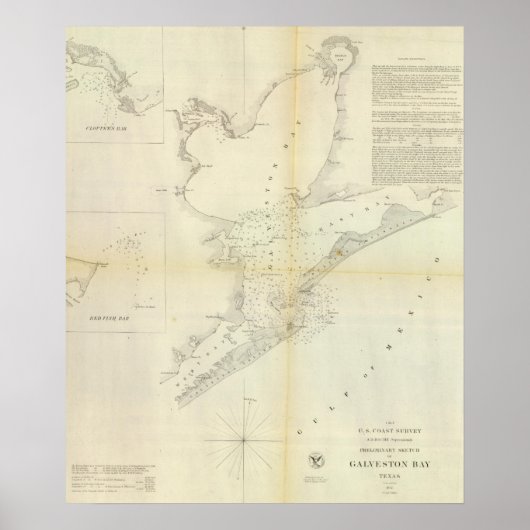 ガルベストン湾，テキサス州 ポスター (正面)