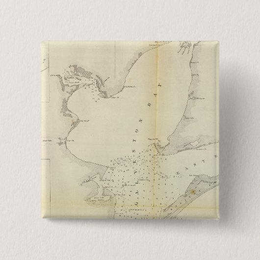 ガルベストン湾，テキサス州 缶バッジ (正面)