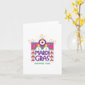 ガルベストン，テキサス州，マルディグラスアーチ カード (黄色い花)