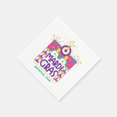 ガルベストン，テキサス州，マルディグラスアーチ スタンダードカクテルナプキン (角)