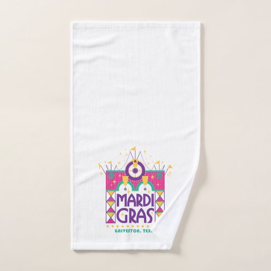 ガルベストン，テキサス州，マルディグラスアーチ ハンドタオル (ハンドタオル)